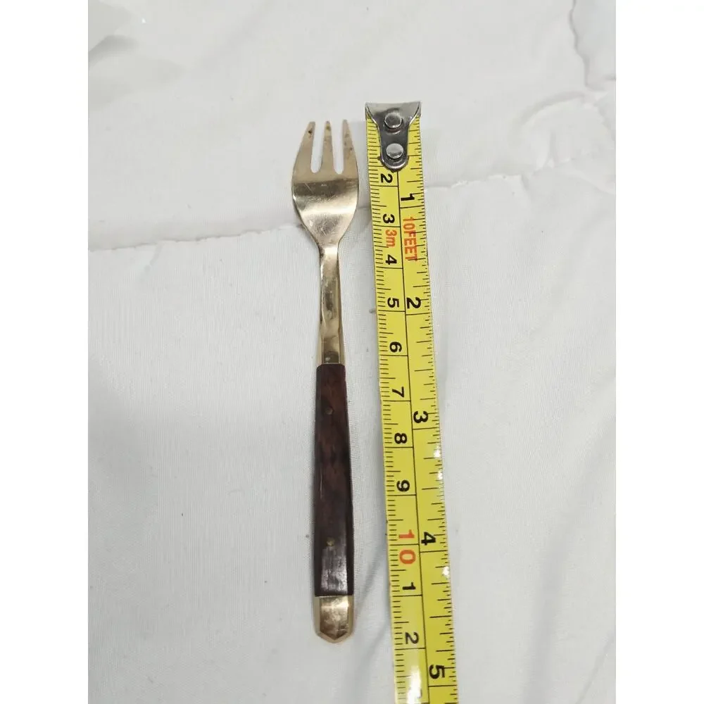 Fork Cutlery Bronce Wood Serving Utensils Replacement Vtg Cocktail Dessert